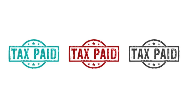 Tax Paid Stamp Icons Few Color Versions Business Taxes Income — Stock fotografie