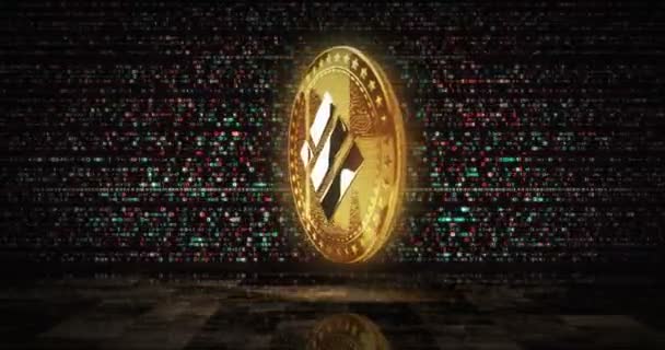 Binance Busd Stablecoin Криптовалюта Золотая Монета Цифровом Экране Петляющем Фоне — стоковое видео