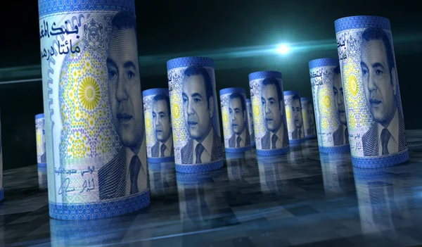 Morocco Money Moroccan Dirham Money Roll Illustration Банкнота Mad Відкотилася — стокове фото