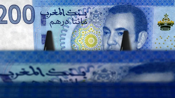 Morocco Money Moroccan Dirham Money Pack Illustration Mad Banknote Bundle — Stok fotoğraf