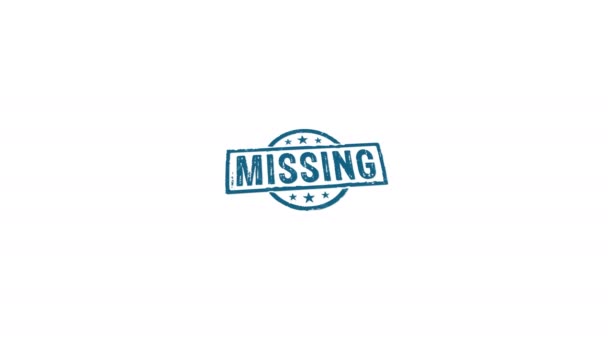 Missing Stamp Hand Stamping Impact Isolated Animation Disappeared Warning Rendered — Stock videók