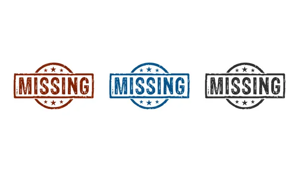 Missing Stamp Icons Few Color Versions Disappeared Warning Concept Rendering —  Fotos de Stock