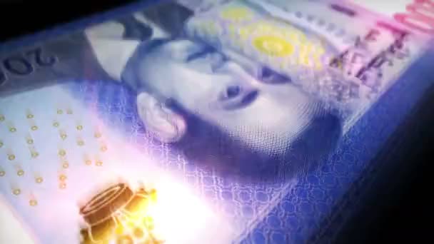 Марокко Гроші Марокканських Дірхам Рахують Банкноти Mad Швидкі Грошові Купюри — стокове відео