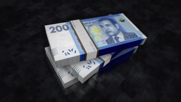 Morocco Money Moroccan Dirham Money Pile Pack Concept Background Economy — Video Stock