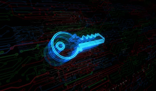 Cyber Security Password Safety Key Symbol Digital Concept Network Cyber — Zdjęcie stockowe