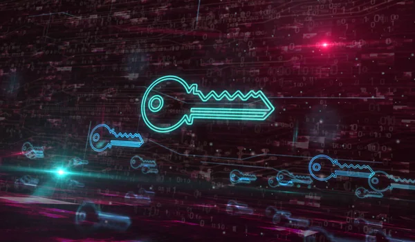 Cyber Security Password Safety Key Symbol Digital Concept Network Cyber — Fotografia de Stock
