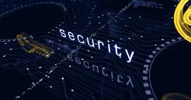 Кібербезпека Безпека Паролів Ключовим Символом Абстрактної Кібербезпеки Цифрові Технології Фону — стокове відео