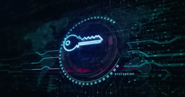 Cyber Security Password Safety Key Symbol Abstract Digital Concept Global — Stok video