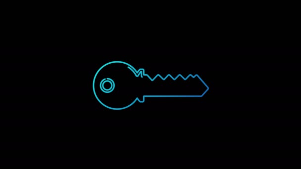 Cyber Security Password Safety Key Line Symbol Loopable Background Cyber — Stockvideo