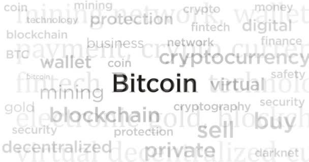 Headline News International Media Bitcoin Cryptocurrency Blockchain Abstract Concept Internet — Stock videók