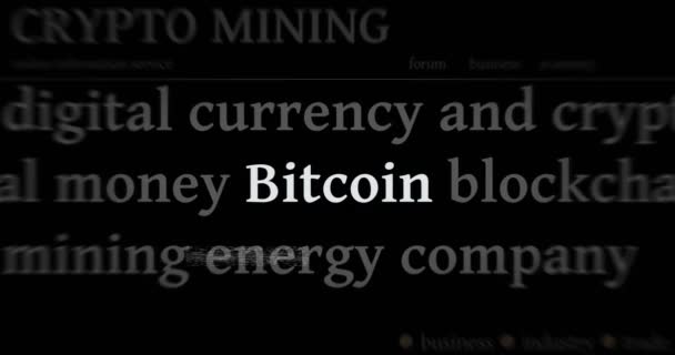 Headline News International Media Bitcoin Cryptocurrency Blockchain Abstract Concept News — 비디오
