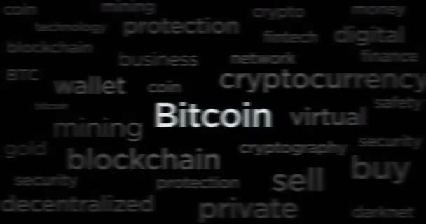 Headline News International Media Bitcoin Cryptocurrency Blockchain Abstract Concept News — Vídeo de stock