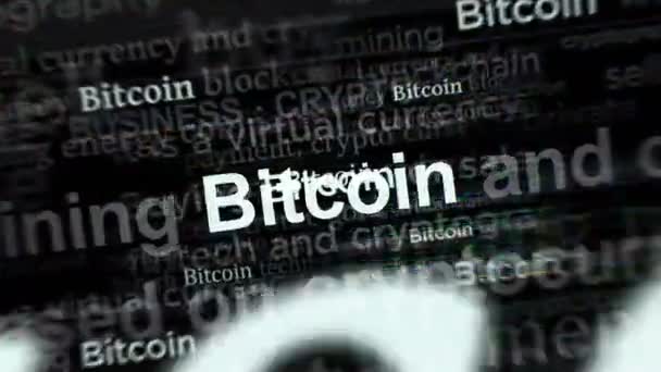 Headline News International Media Bitcoin Cryptocurrency Blockchain Abstract Concept News — стоковое видео