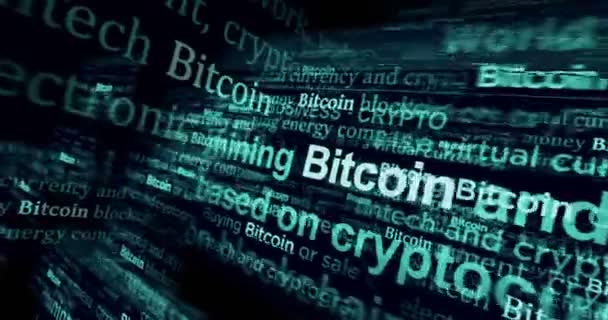 Headline News International Media Bitcoin Cryptocurrency Blockchain Abstract Concept News — ストック動画