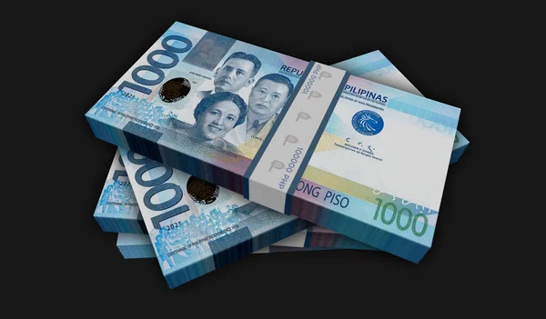 Филиппинские Деньги Филиппинские Песо Денежный Пакет Иллюстрации Php Banknote Stacks — стоковое фото