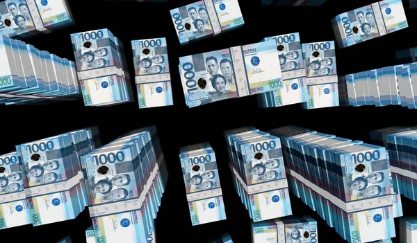 Filippijnse Geld Filippijnse Peso Money Pack Illustratie Php Bankbiljettenbundelstapels Concept — Stockfoto