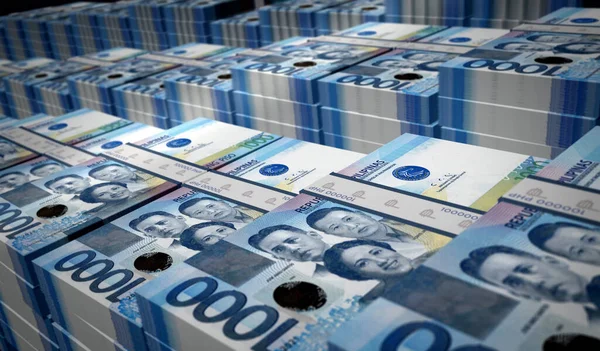 Філіппіни Фінансують Філіппінський Грошовий Пакет Peso Php Banknote Bundle Stacks — стокове фото