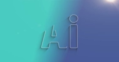 Artificial intelligence technology AI and deep learning symbol with natural shadow. Cyber technology icon loopable and seamless abstract concept. 3d light and shade object.