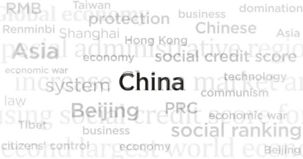 Nieuws Internationale Media Met China Chinese Economie Politiek Abstract Concept — Stockvideo