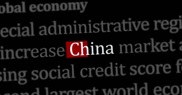 Hírek Címek Nemzetközi Internetes Médiában Kínával Kínai Gazdasággal Politikai Kereséssel — Stock videók