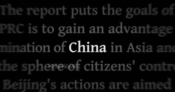 Kiemelt Hírek Nemzetközi Médiában Kínával Kínai Gazdasággal Politikával Absztrakt Koncepciója — Stock videók