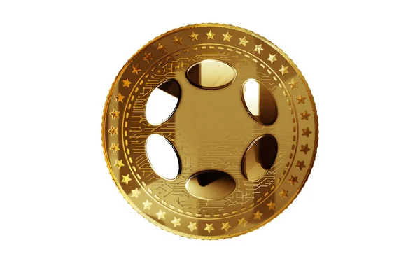 Polkadot Dot Kryptoměna Izolované Zlaté Mince Zeleném Pozadí Obrazovky Abstraktní — Stock fotografie