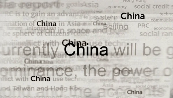 Nieuws Internationale Media Met China Chinese Economie Politiek Abstract Concept — Stockfoto