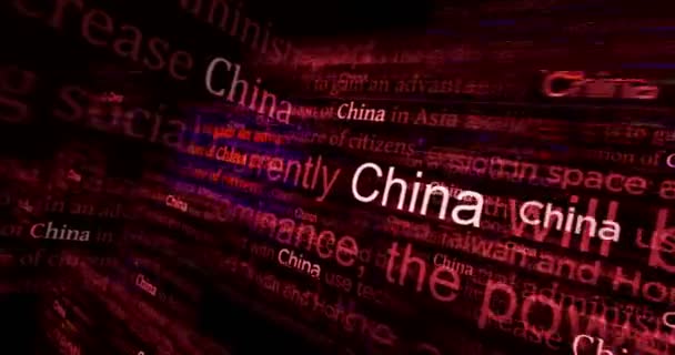 Kiemelt Hírek Nemzetközi Médiában Kínával Kínai Gazdasággal Politikával Absztrakt Koncepció — Stock videók