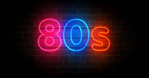 Simbolo Neon Anni Retro 1980 Anni Ottanta Nostalgia Vistage Partito — Foto Stock