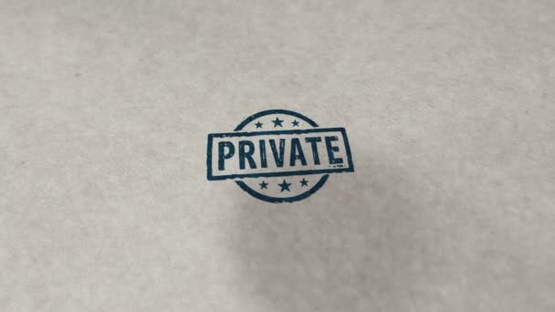 Private Stamp Loopable Seamless Animation Hand Stamping Impact Privacy Secret — Stock Video