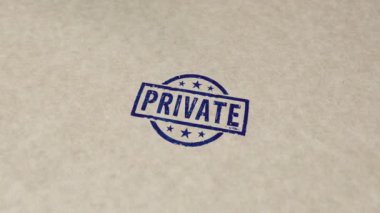 Özel damga ve el damgası çarpışma animasyonu. Gizlilik, gizli ve 3D oluşturulmuş konsept.