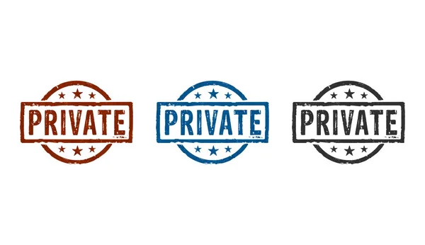 Ícones Selos Privados Poucas Versões Coloridas Privacidade Conceito Secreto Confidencial — Fotografia de Stock