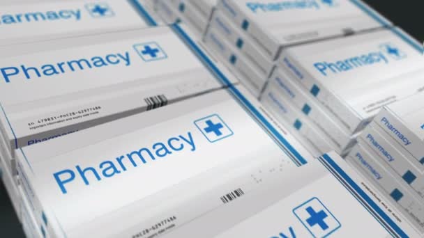 Produktionslinje Farmaci Medicin Sundhedspleje Nød Medicinsk Hjælp Piller Pakke Fabrik – Stock-video