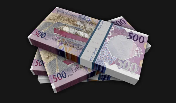 Qatar Money Riyal Money Pack Illustrazione Pacchi Banconote Qar Concetto — Foto Stock