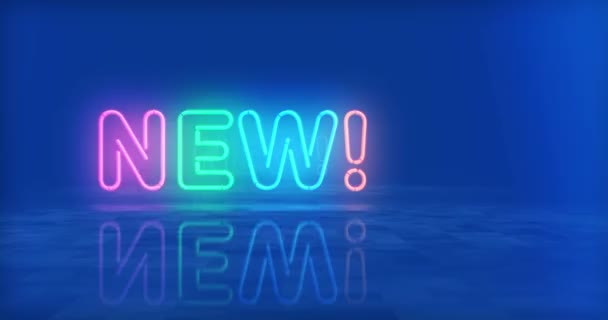 Nowy Neonowy Symbol Żarówki Kolorowe Styl Retro Innowacji Promocji Idei — Wideo stockowe
