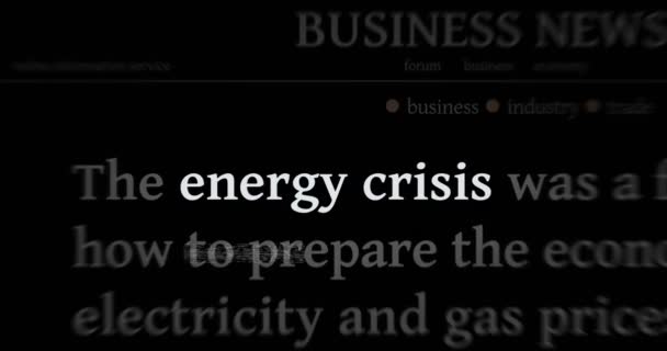 언론을 에너지 에너지 문제에 헤드라인 뉴스입니다 타이틀의 추상적 개념은 루프에서 — 비디오