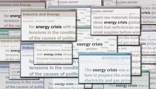Notícias Primeira Página Nos Meios Comunicação Internacionais Com Crise Energética — Fotografia de Stock