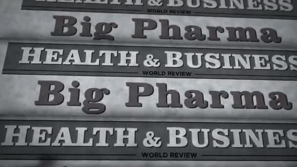 Big Pharma Sağlık Hizmetleri Ilaç Endüstrisi Tıp Sektörü Vintage Haberleri — Stok video
