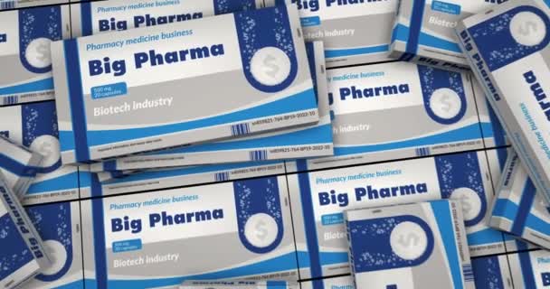 Big Pharma Ilaç Sağlık Sandığı Üretimi Laç Endüstrisi Sürü Endüstrisi — Stok video
