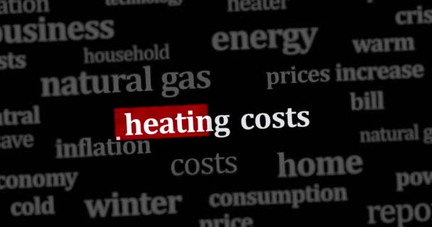 Títulos Noticias Través Medios Web Internacionales Con Costos Calefacción Crisis — Vídeos de Stock
