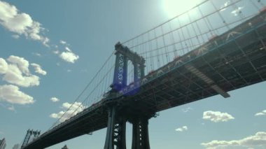 New York 'taki Washington Köprüsü manzarası. Yüksek kalite 4k görüntü