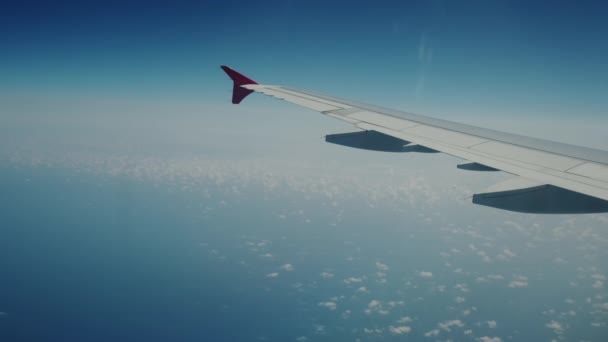 Wing Plane Clouds View Plane High Quality Footage — Stock Video