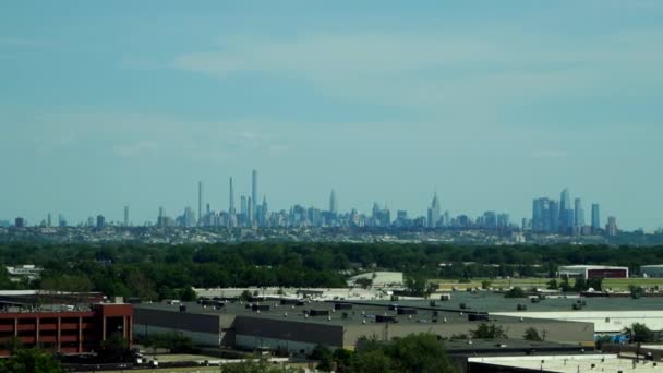 Vistas de Jersey City e Nova York Skyline — Vídeo de Stock