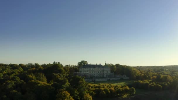 Drone uitzicht op kasteel fort van Pidhirtsi — Stockvideo