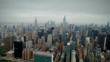 Manhattan Finansal Bölgesi 'nin hava görüntüsü, New York, ABD