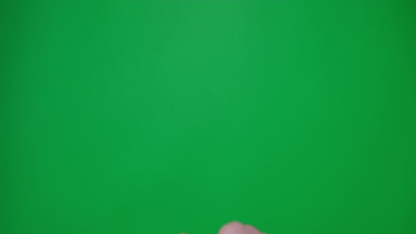 手の触れるのジェスチャーパック、クリック、タップ、スライド、クロマキー緑の画面の背景. — ストック動画