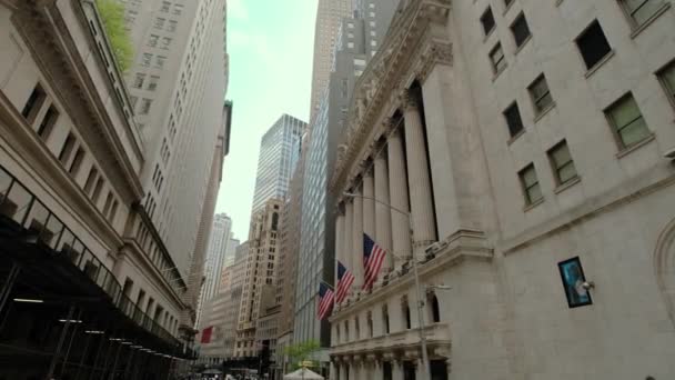 NEW YORK USA 8 Eylül 2021 Broad Street 'ten New York Borsası — Stok video