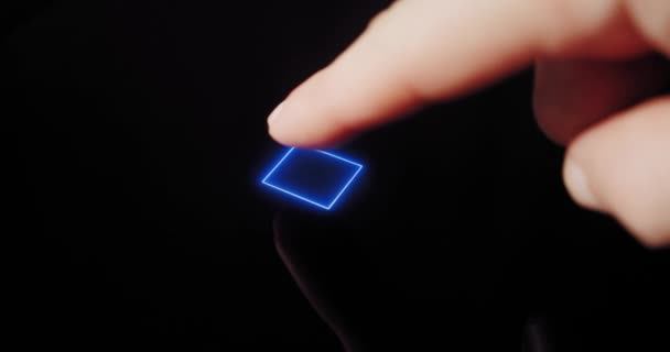 Human Finger Turns on Touch Screen Button and Activate Futuristic Artificial Intelligence 의 약자이다. 컴퓨터 학습의 시각 화 , AI, Concept Vercion 7 — 비디오