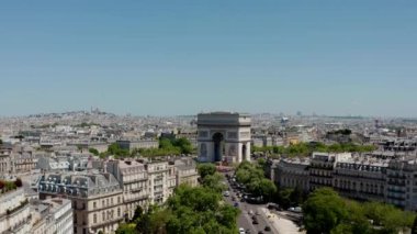 Zafer Yayı 'nın insansız hava aracı görüntüsü, Paris, Fransa