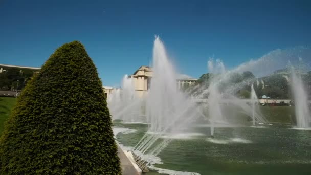Paris Gardens Trocadero Fountain Close Eiffel Tower Května2022 Vysoce Kvalitní — Stock video
